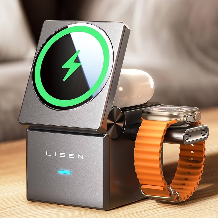 Amazon.co.jp: LISEN 3in1 ワイヤレス充電器 マグセーフ充電器